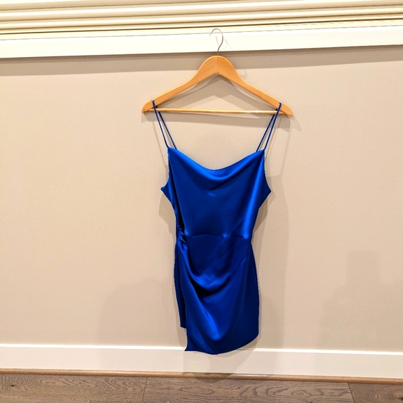 Zara Dresses Zara Silk Mini Dress Blue Poshmark